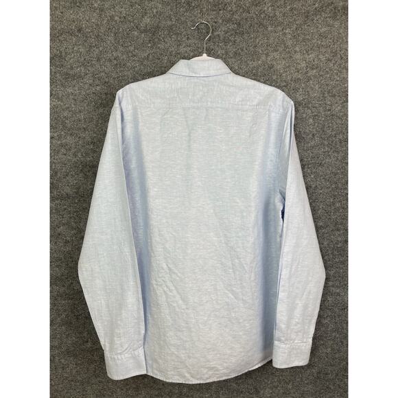 Ted Baker London Men's Size 5 (US XL) Linen Cotton Blend Pale Blue Long Sleeve - Picture 8 of 14